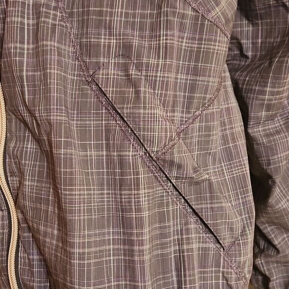 Lululemon Gray Plaid Athletic Jacket w/ Packable Hood Size Small - Picture 3 of 12